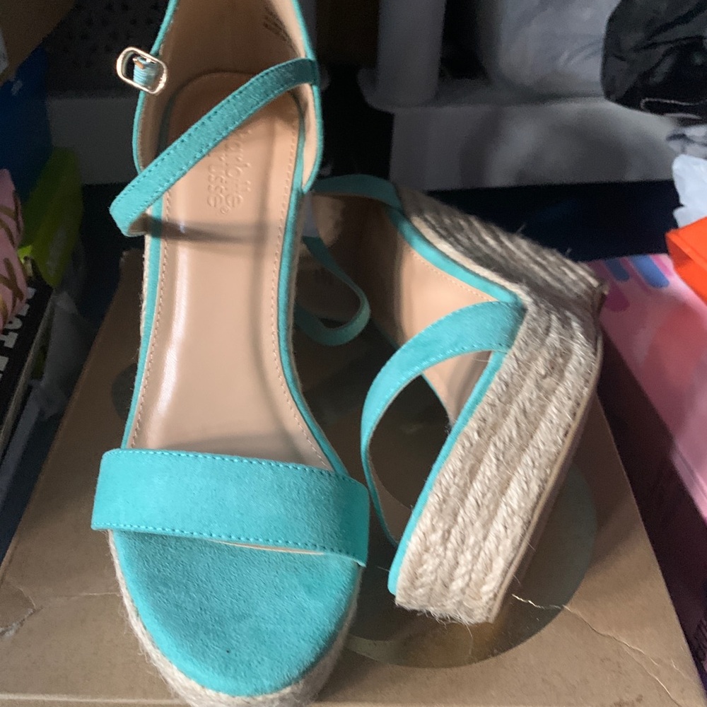 Teal wedges. Charlotte Russe. Size 7.